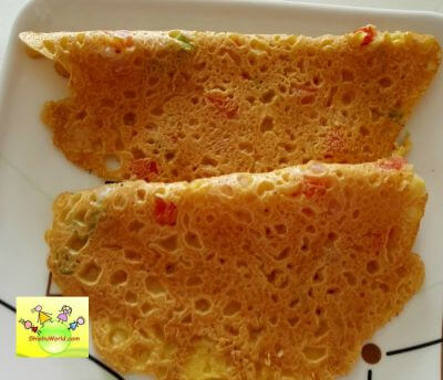 Besan (groma flour) cheela/ chilla/ dosa