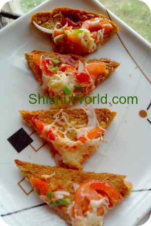 Easy snack for kids- bread pizza