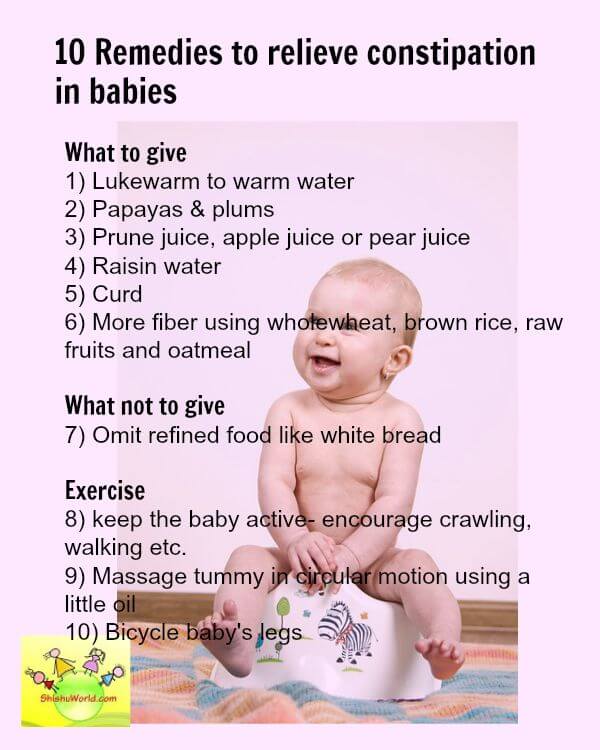 constipation in babies- 10 remedies for relieving
