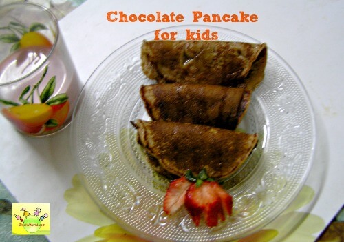 Chocolate pancake for kids