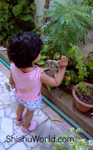 Child in garden