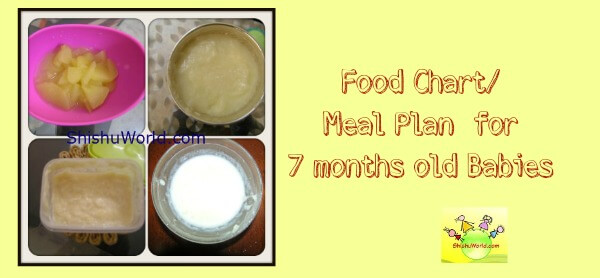 7 months baby food chart indian