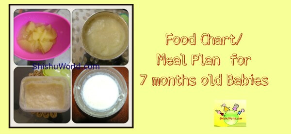 7 Month Old Baby Food Chart With Time