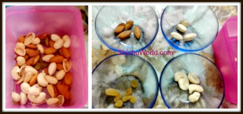 Sorting nuts activity for toddler/preschoolers