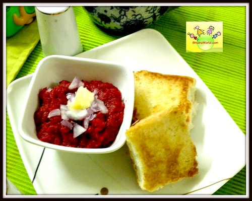 Healthy Pav bhaji with beetroot for kids