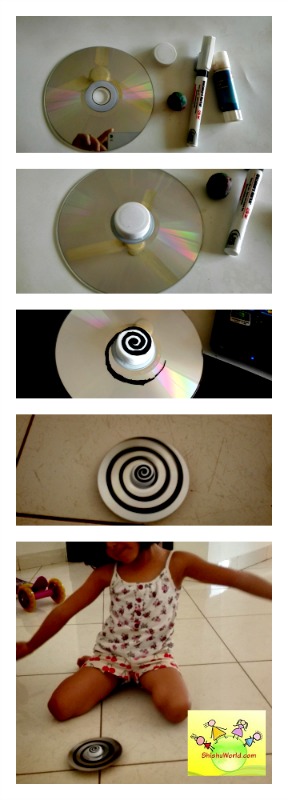 Recycle CDs to spinners