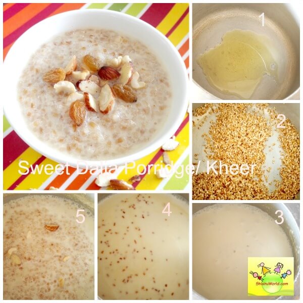 sweet broken wheat/ dalia recipe for babies, toddlers