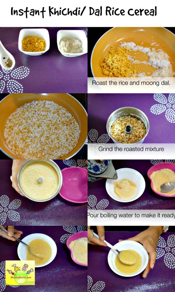 Homemade dal rice cereal for babies