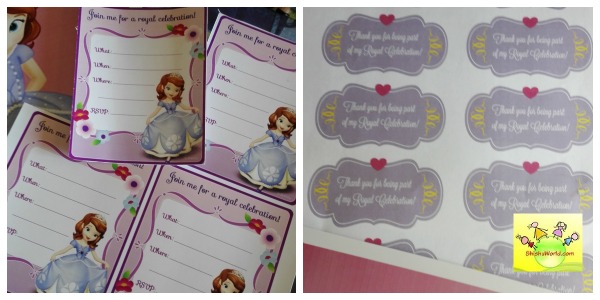 Sofia the first birthday party invitation cards
