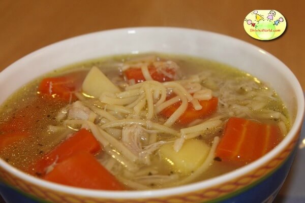 Chicken soup- protein rich food for kids