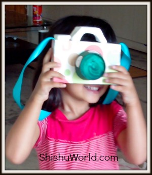 DIY craft toy camera for kids