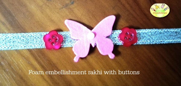 Handmade Foam Button Butterfly Rakhi