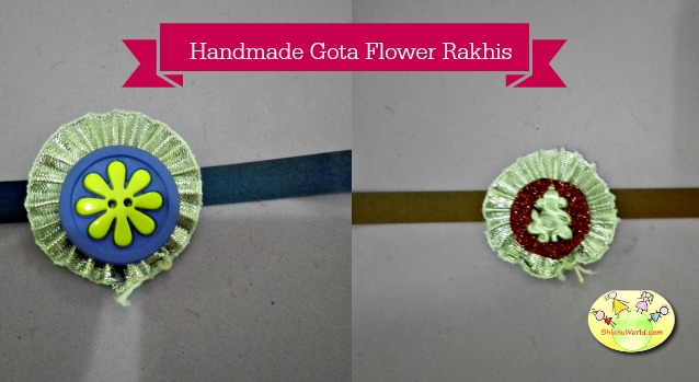 Handmade Gota Flower Rakhi/ Recycled rakhi