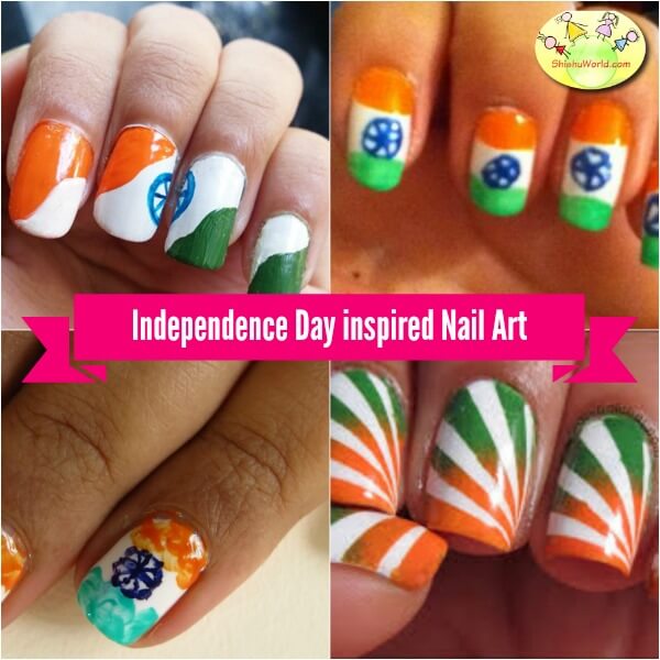 Independence day inspired nail art