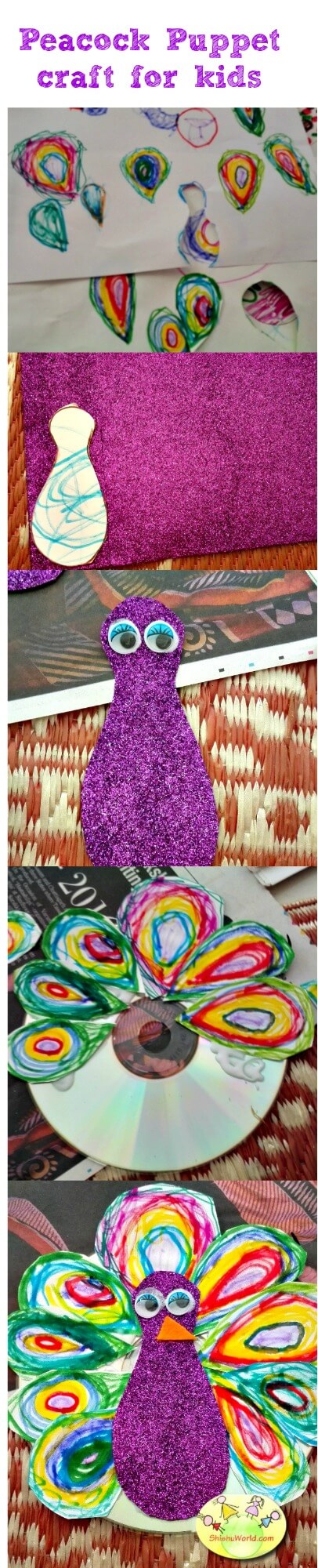 peacock puppet craft for kids