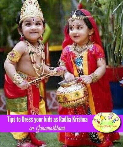 Tips to dress kids as radha krishna for Janamashtami