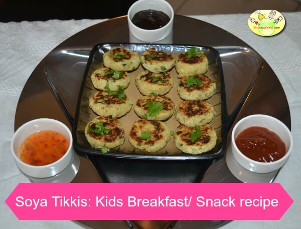 Soya tikkis/ Soya Chaap: snack recipe for kids