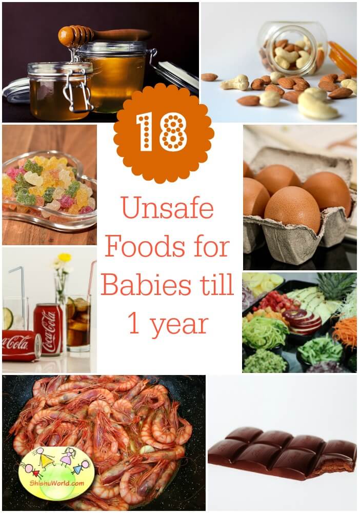 Unsafe foods for baby till 1 year