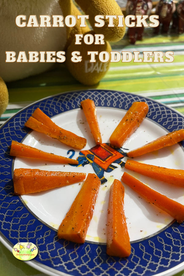Carrot sticks for babies and toddlers