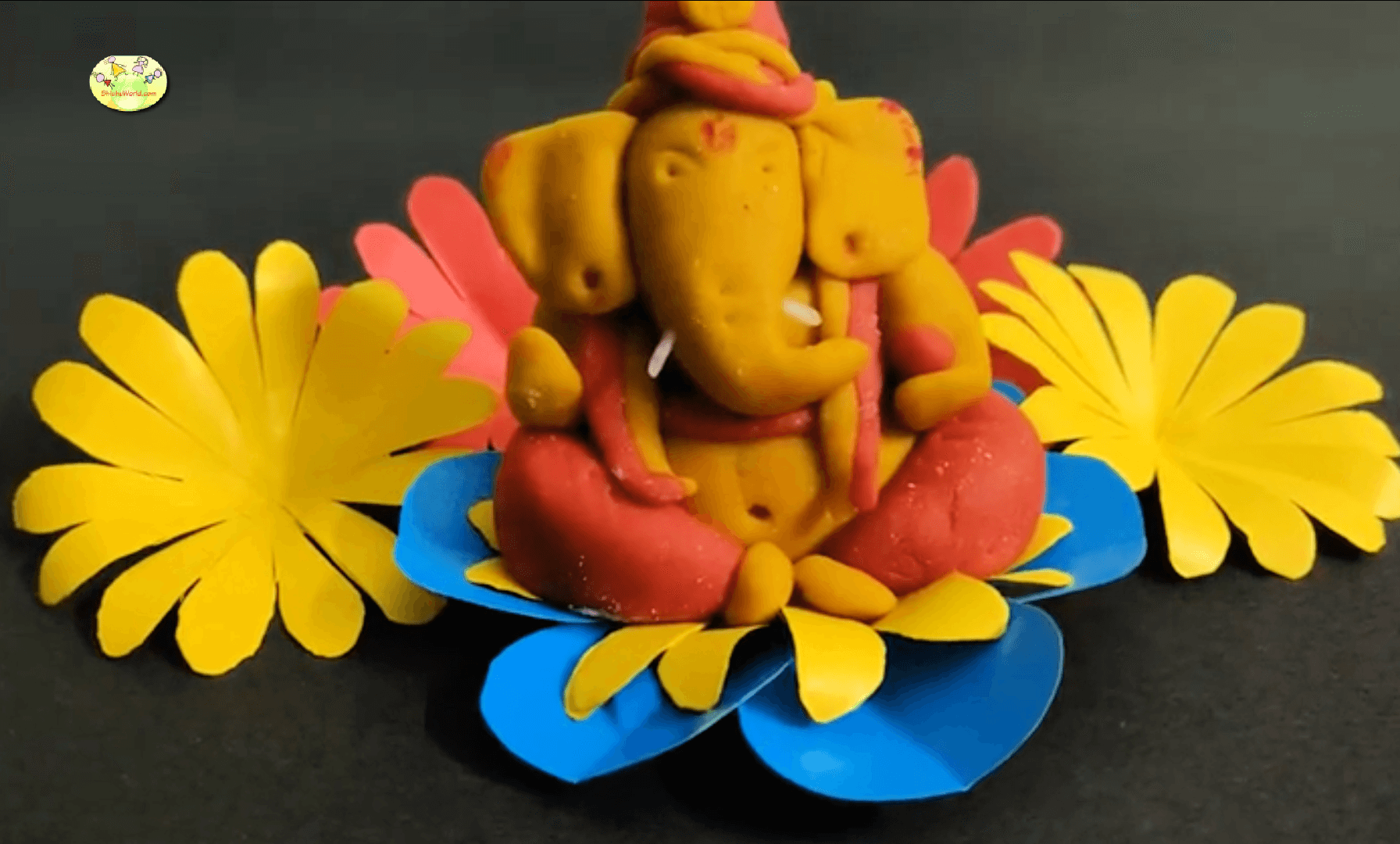 Ganesha idol using atta